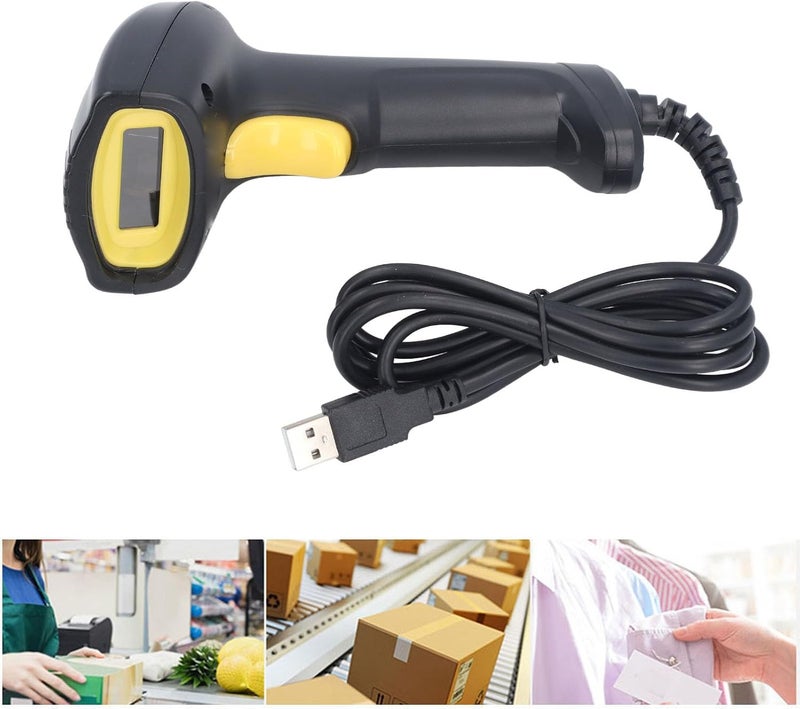 Wired Handheld Barcode Scanner CMOS Image Sensor 640x480 Resolution 1D Code128 EAN 128 UPC Scanning Tool Suitable for Supermarket Warehouse - Image 3