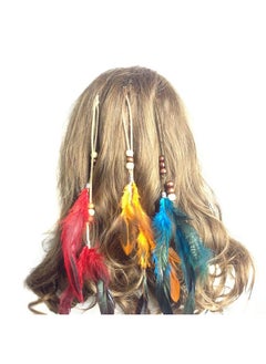 Fodattm Set Of 6 Handmade Boho Hippie Hair Extensions With Feather Clip Comb Hairpin Headdress Diy Accessories For Women Lady  - Image 1