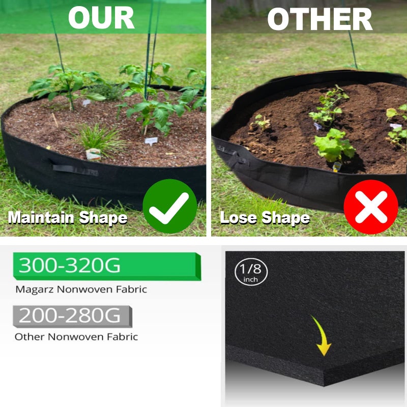 ZtohPyo 15 Gallon Plant Grow Bags, Round Fabric Raised Garden Beds Planter Pots with 2 Handles,Durable Breathe Cloth Planting Bed Gardening Container to Grow Vegetables for Outdoor Plants - Image 3