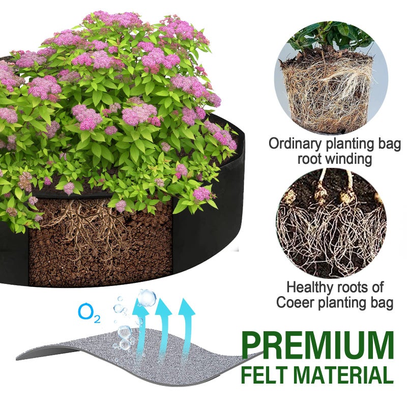 ZtohPyo 15 Gallon Plant Grow Bags, Round Fabric Raised Garden Beds Planter Pots with 2 Handles,Durable Breathe Cloth Planting Bed Gardening Container to Grow Vegetables for Outdoor Plants - Image 4