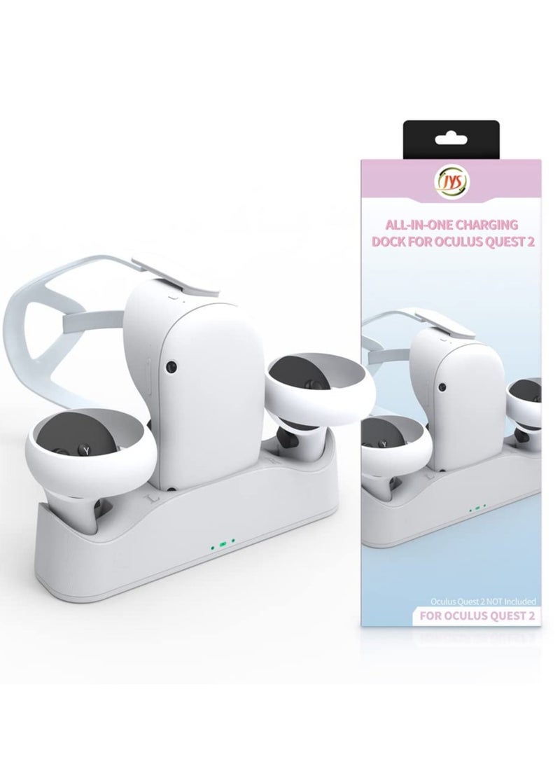 SOLARAE Charging Dock Set for Oculus Quest 2, Includes 2 Rechargeable Batteries and Covers, Support Magnetic Dual Controller Charging Headset and Grip - Image 4