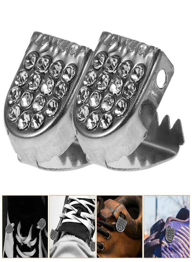 DEARMAMY Rhinestone Shoelace Locks No Tie Buckle Clips for Kids and Adults Secure Shoe Lace Fasteners with Sparkle for Sneakers and Athletic Shoes 20Pcs Set - Image 2