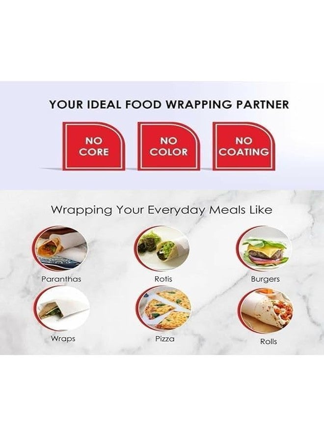 DITYAM wrap لفافة ورق زبدة ديتيام، أبيض بنقوش خضراء، 25 متر، ورق خبز غير لاصق، مادة غذائية، على شكل لفافة (عبوة من قطعتين) - Image 3