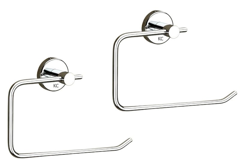 KC KC Stainless Steel Towel Ring for Bathroom/Wash Basin/Napkin-Towel Hanger/Bathroom Accessories Set of 2 (L-Shape)  - Image 1