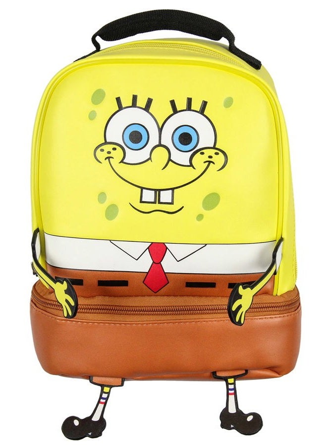 INTIMO Nickelodeon SpongeBob SquarePants Character Face Dual Compartment Lunch Box Bag - Image 3