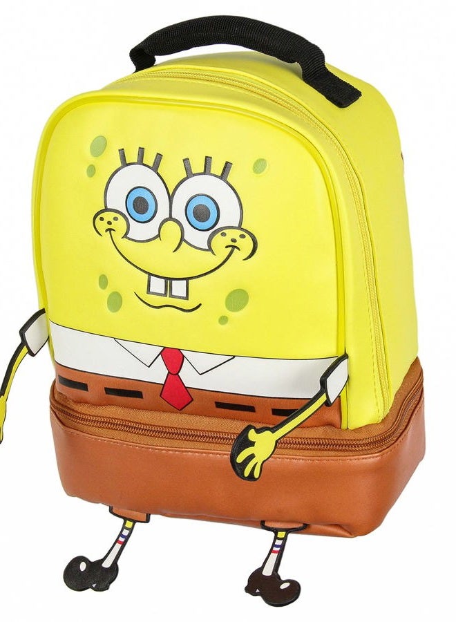 INTIMO Nickelodeon SpongeBob SquarePants Character Face Dual Compartment Lunch Box Bag - Image 1