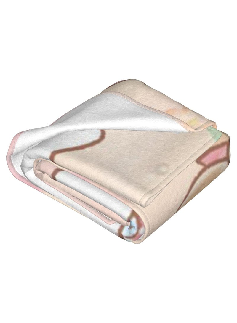 general Hello Cat Kitten Fleece Bed Blanket, Anime Kitten Pink Throw Blanket, Lightweight and Super Soft Adult Girl Family Bedroom Sofa Blanket - Image 3