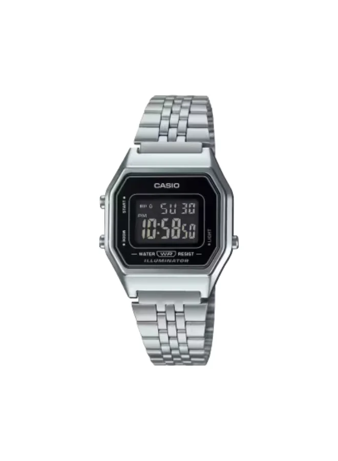 CASIO Women's Stainless Steel Digital Watch LA680WA-1BDF - 28.6 mm