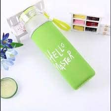miRim Hello Master Glass Water Bottle with Cover for School/College/Office 500 ml - 1 Pack - Image 2