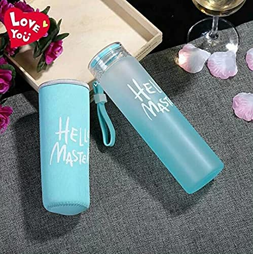 miRim Hello Master Glass Water Bottle with Cover for School/College/Office 500 ml - 1 Pack - Image 5