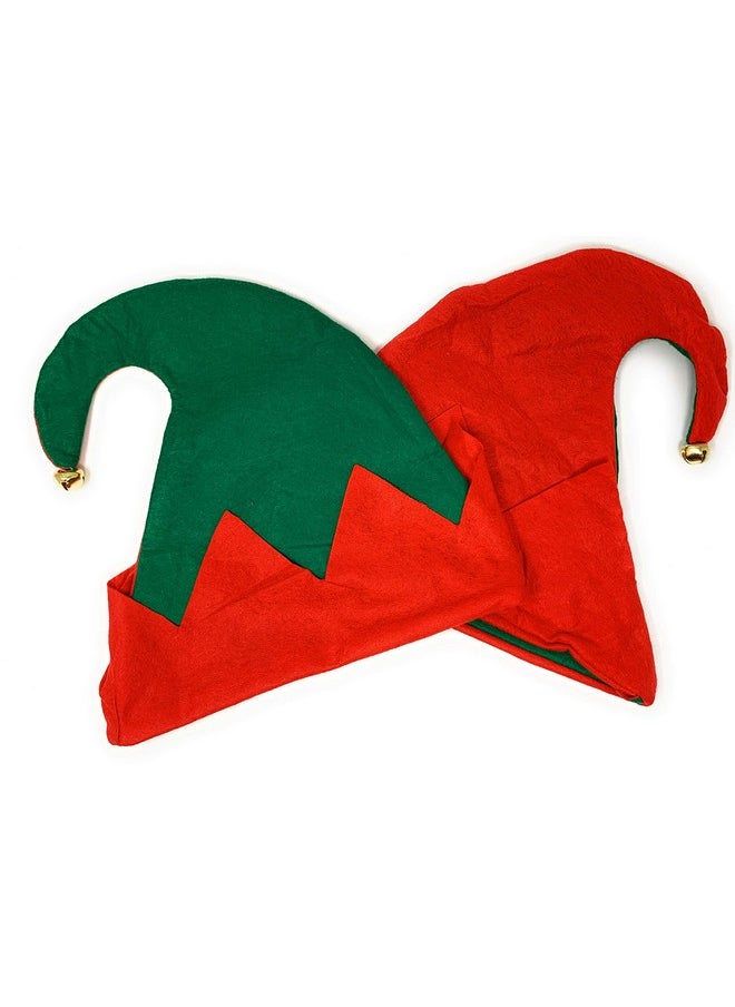 Funiverse - Bulk 12 Pack Christmas Elf Hat With Jingle Bell - Adult Sized And Perfect For Any Christmas Holiday Event - Image 1