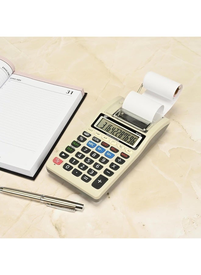 FIS Printing Calculator with 2 Colors Printing, 12 Digits, White White - Image 5