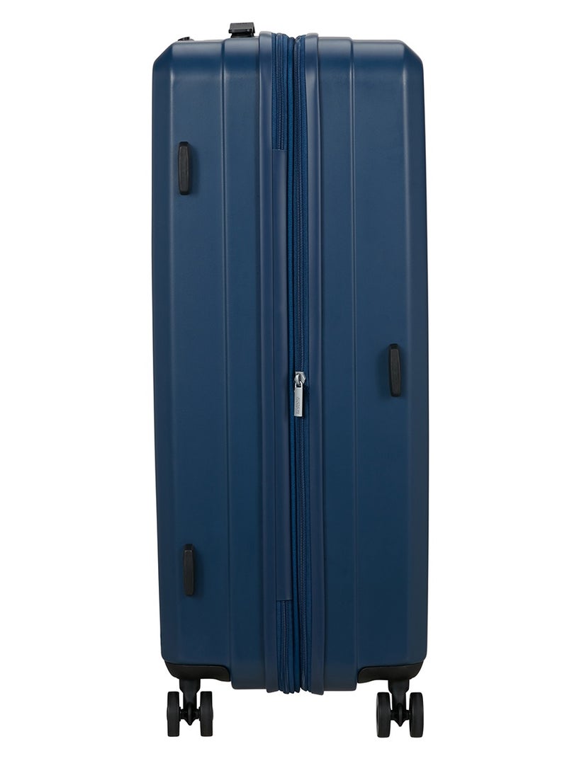 AMERICAN TOURISTER Aerojoy Suitcase, Check-In Size 80 cm / 30 inch, 4 Wheels, Hard Top, ABS, Dark Blue|TSA Lock|Inner Mesh Zippered Divider|Expandable|Cross Ribbons|Lightweight - 3 Years International Warranty - Image 3
