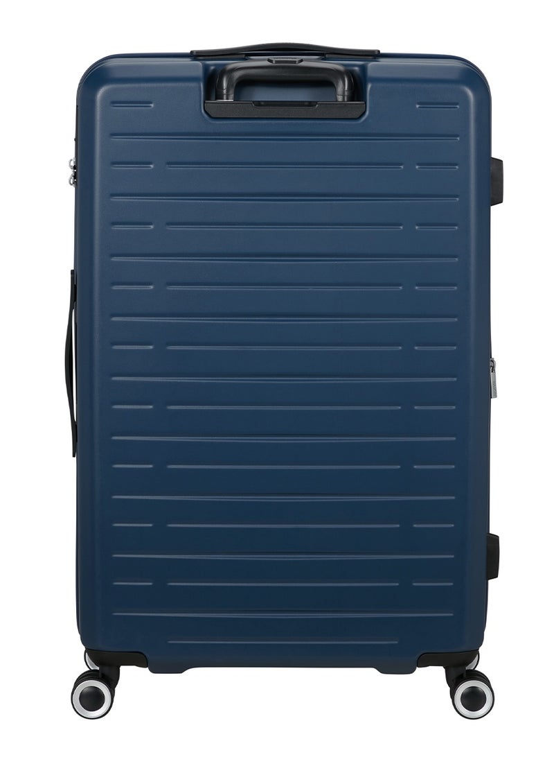 AMERICAN TOURISTER Aerojoy Suitcase, Check-In Size 80 cm / 30 inch, 4 Wheels, Hard Top, ABS, Dark Blue|TSA Lock|Inner Mesh Zippered Divider|Expandable|Cross Ribbons|Lightweight - 3 Years International Warranty - Image 4