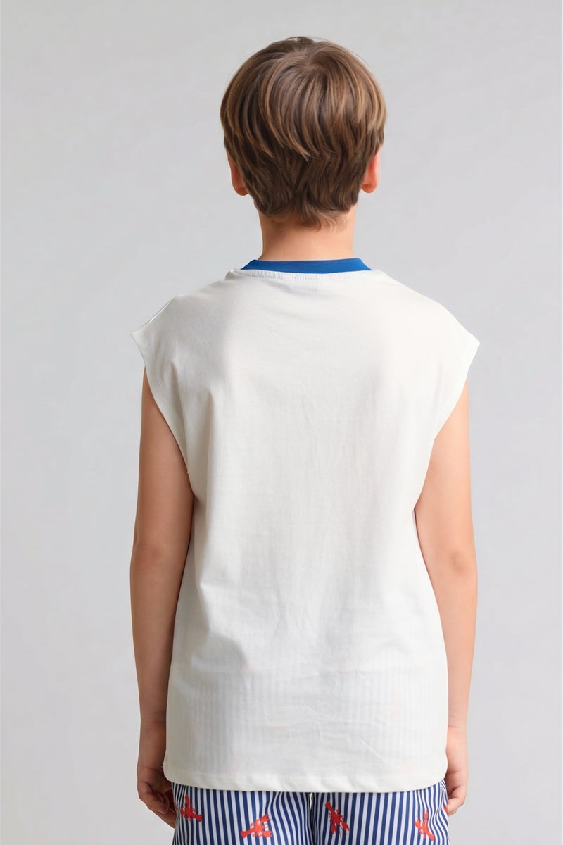 DeFacto Beige Boy Boy Oversize Fit Tank Top Casual - Image 4