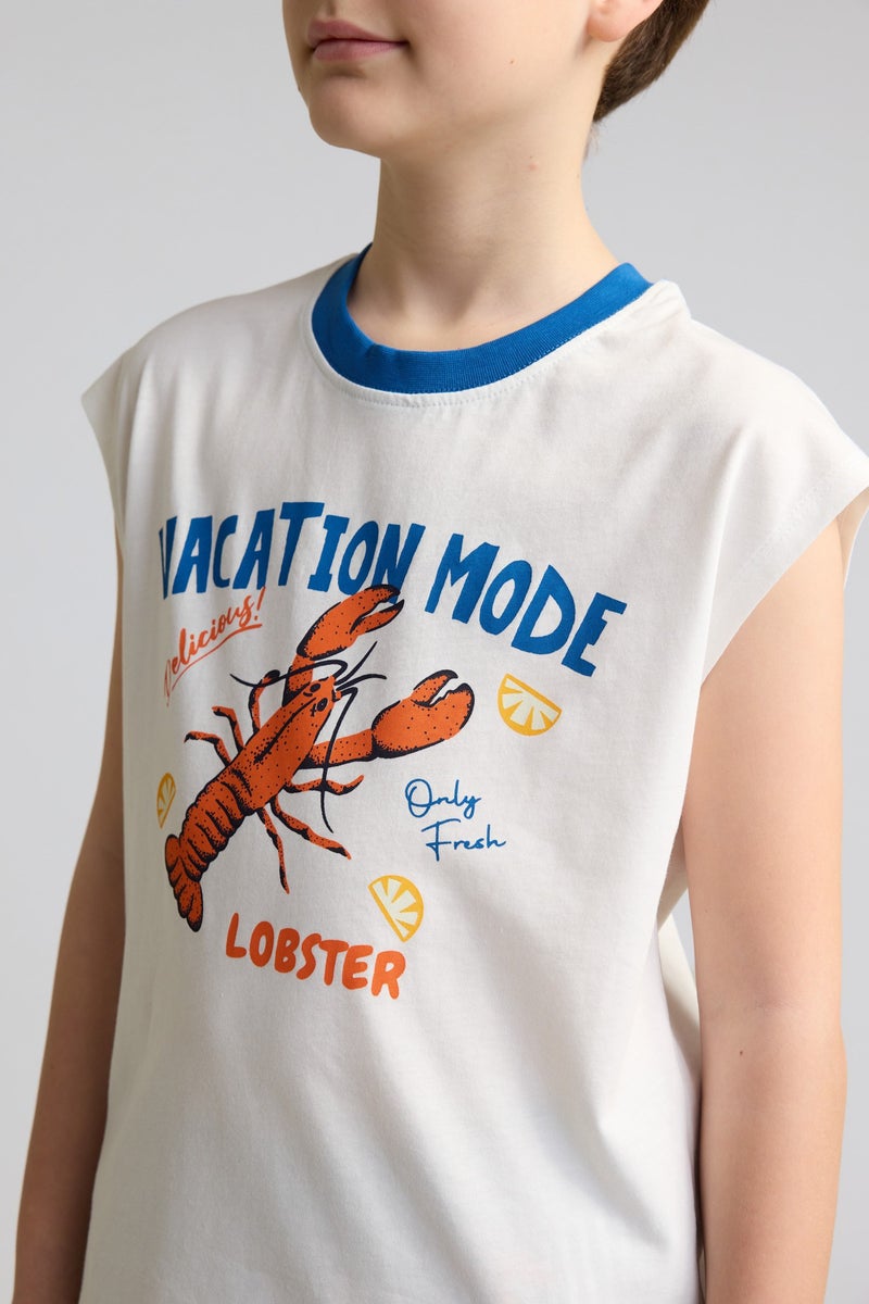 DeFacto Beige Boy Boy Oversize Fit Tank Top Casual - Image 3