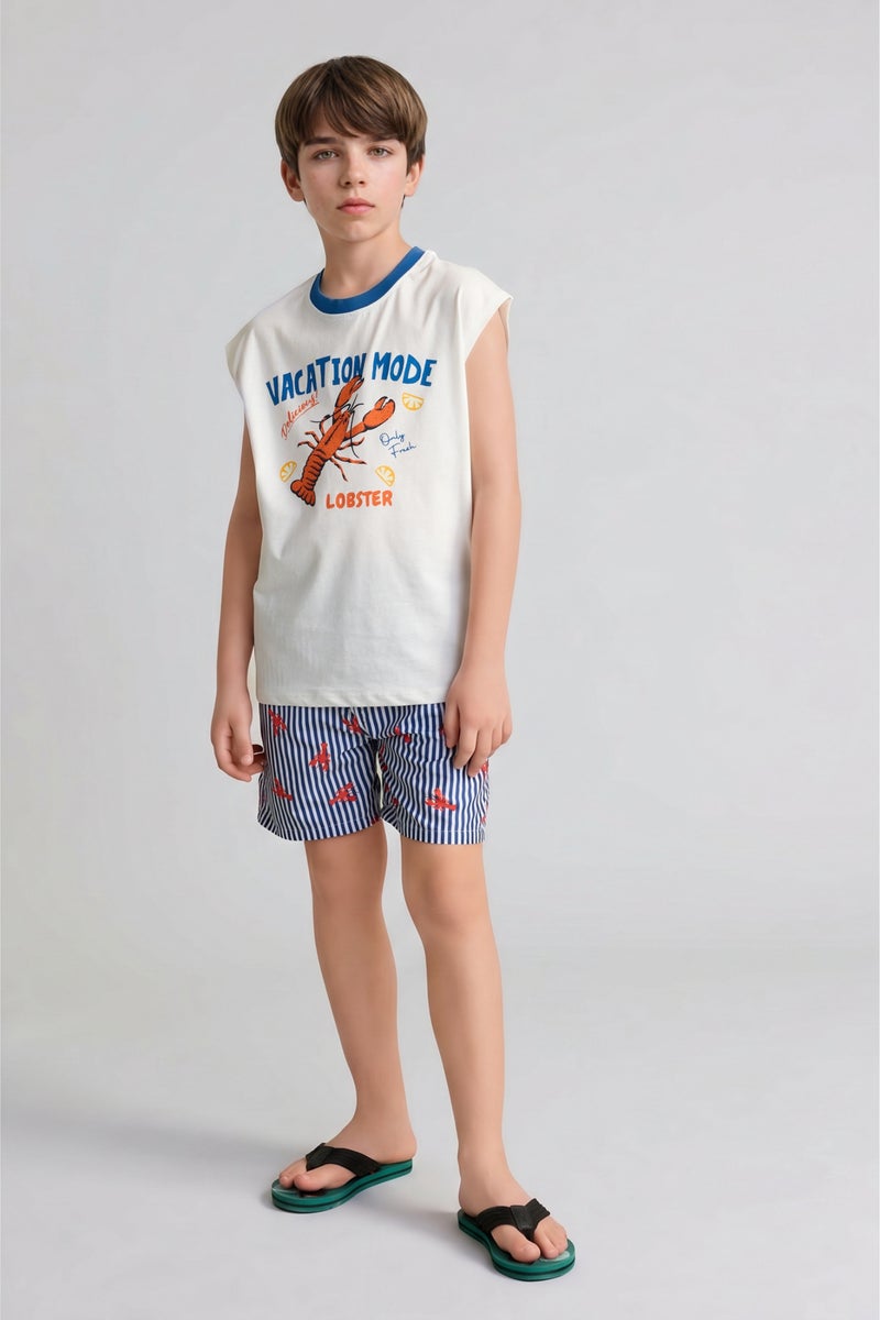 DeFacto Beige Boy Boy Oversize Fit Tank Top Casual - Image 2