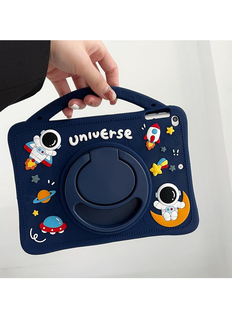 VKL - Kids Case for Samsung Galaxy Tab A9 8.7 Inch 2023, Portable Handle Stand, Kids Friendly Soft Silicone Adjustable Stand Shockproof Cover for Samsung Tab A9 Tablet (Model: X110/X115) (Navy blue) - Image 1