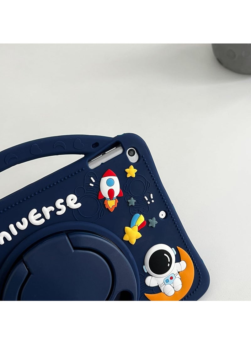 VKL - Kids Case for Samsung Galaxy Tab A9 8.7 Inch 2023, Portable Handle Stand, Kids Friendly Soft Silicone Adjustable Stand Shockproof Cover for Samsung Tab A9 Tablet (Model: X110/X115) (Navy blue) - Image 1