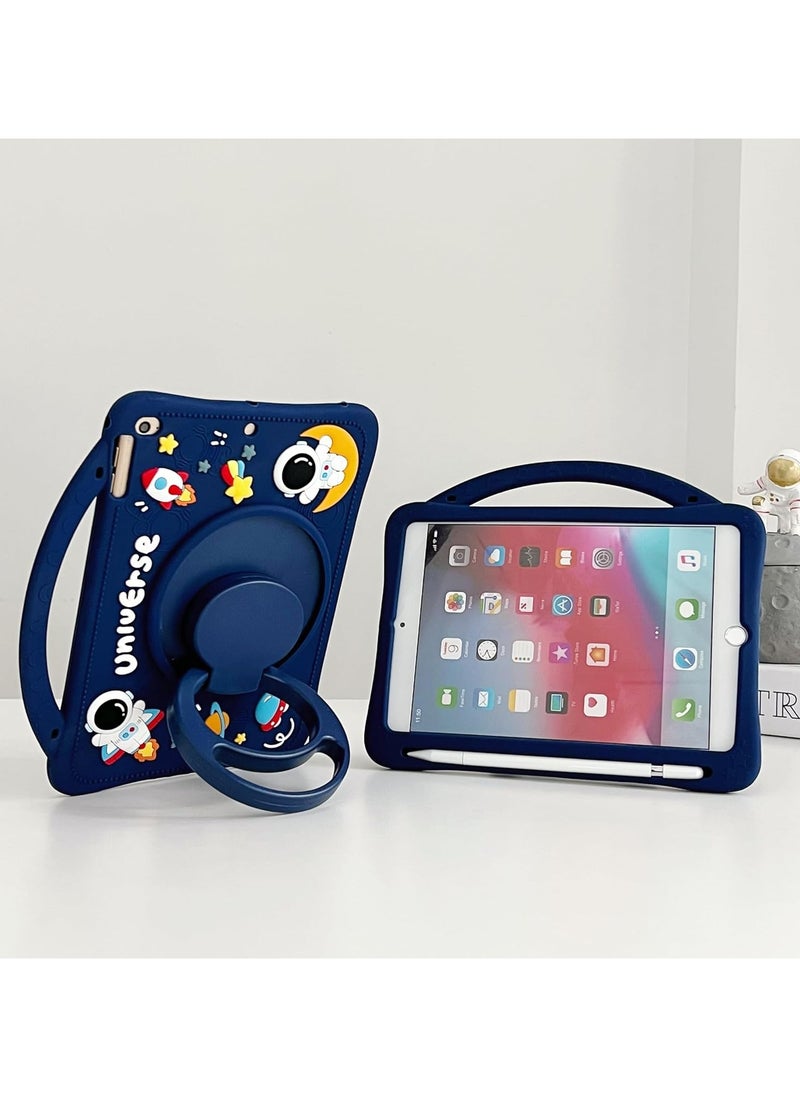 VKL - Kids Case for Samsung Galaxy Tab A9 8.7 Inch 2023, Portable Handle Stand, Kids Friendly Soft Silicone Adjustable Stand Shockproof Cover for Samsung Tab A9 Tablet (Model: X110/X115) (Navy blue) - Image 1