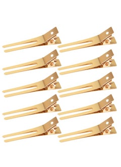 Earl 100 Pcs 1.77" Double Prong Curl Clips Gold Curl Pins Duckbill Section Clips Metal Alligator Clips For Hair Extensions Styling(4.5Cm)