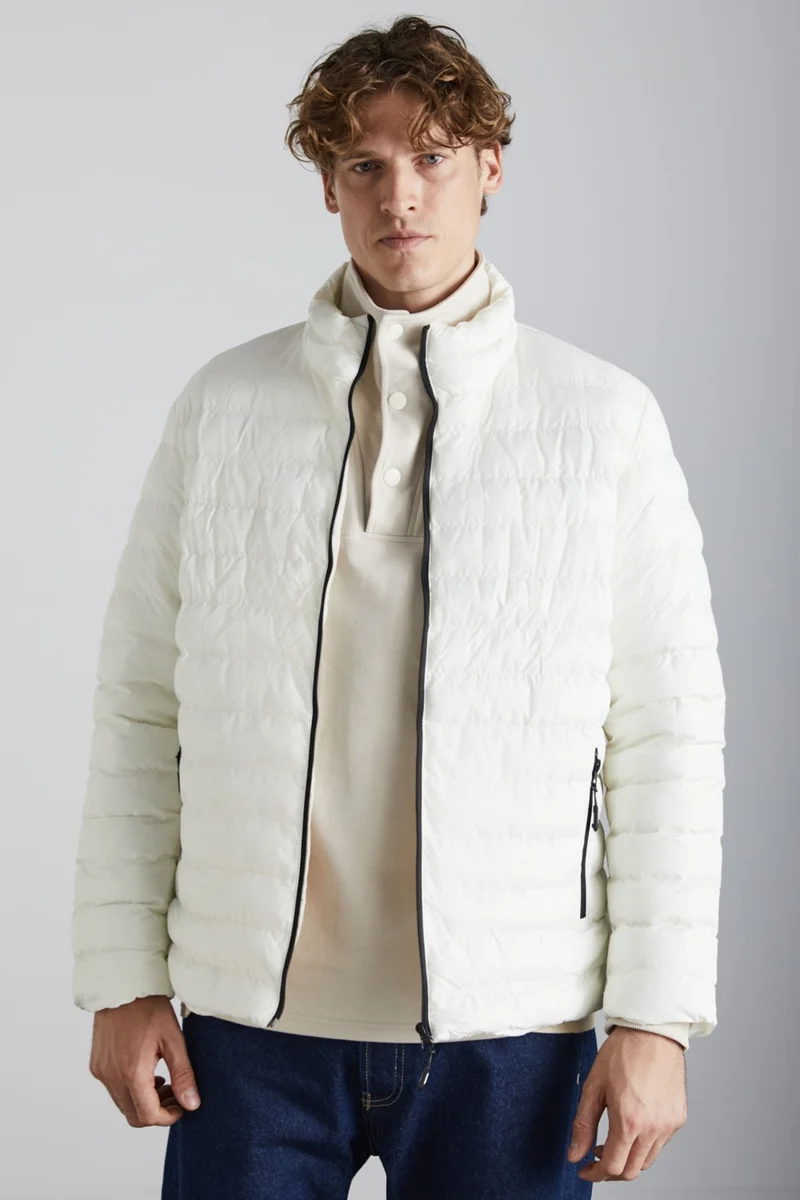 GRIMELANGE Alaska Microfiber Men's Stone Color Coat