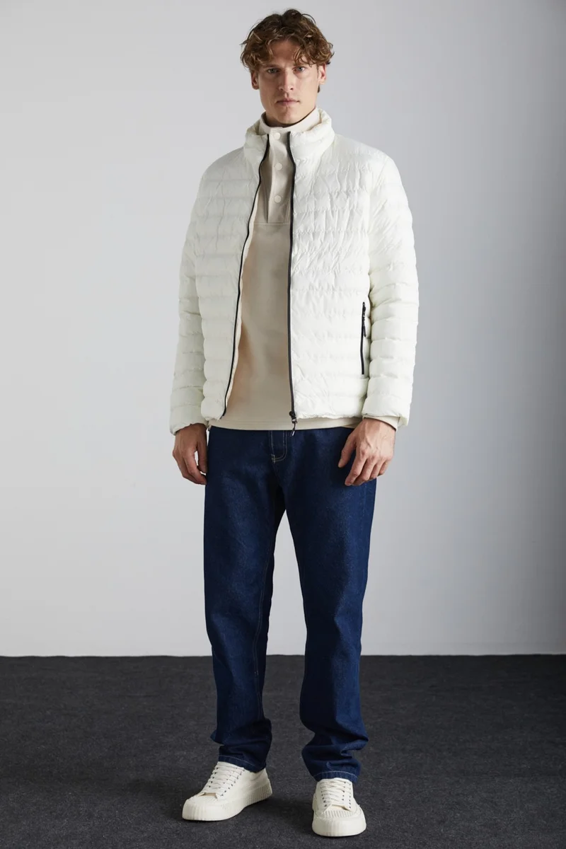 GRIMELANGE Alaska Microfiber Men's Stone Color Coat