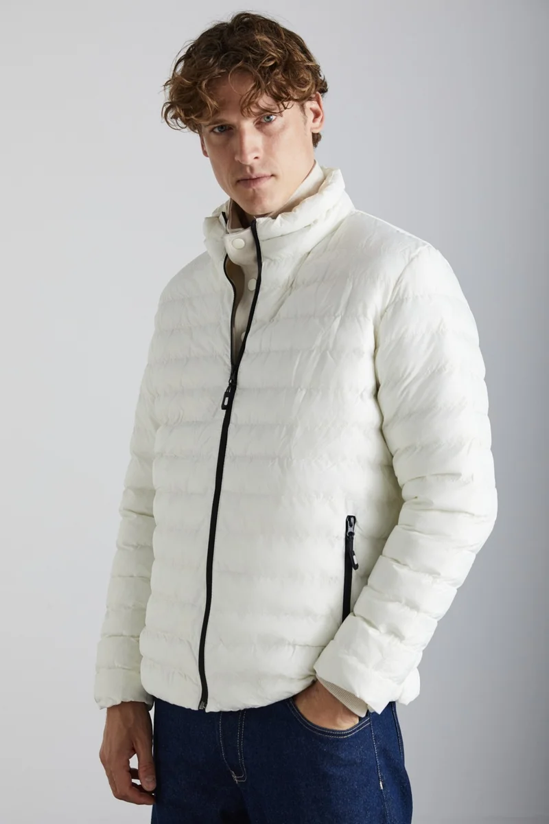 GRIMELANGE Alaska Microfiber Men's Stone Color Coat
