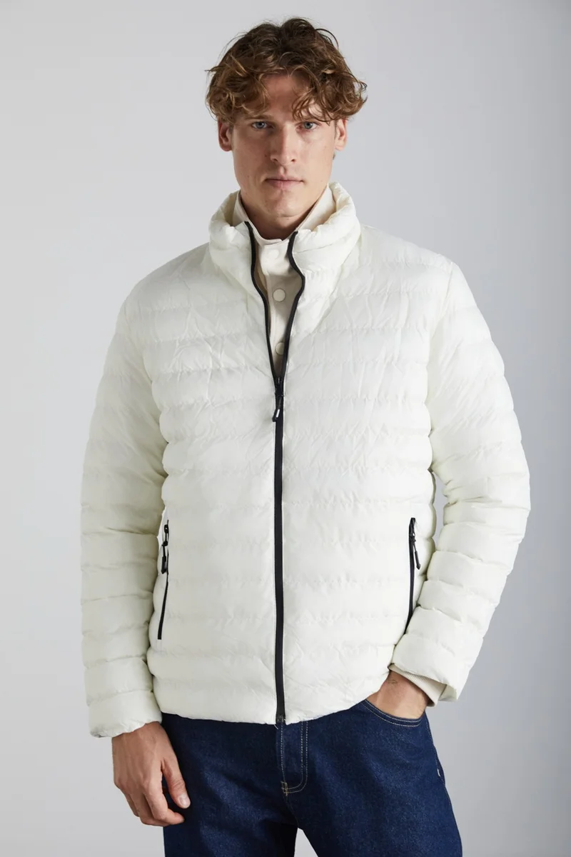 GRIMELANGE Alaska Microfiber Men's Stone Color Coat
