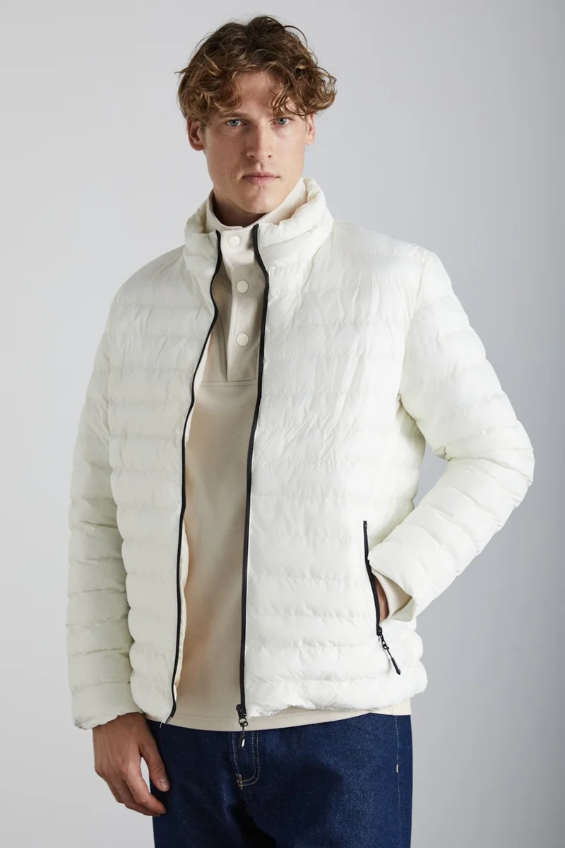 GRIMELANGE Alaska Microfiber Men's Stone Color Coat