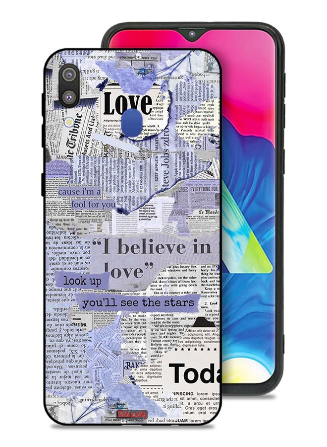 Tolwak Samsung Galaxy M20 Protective Case Cover Newspaper Pieces - Image 1