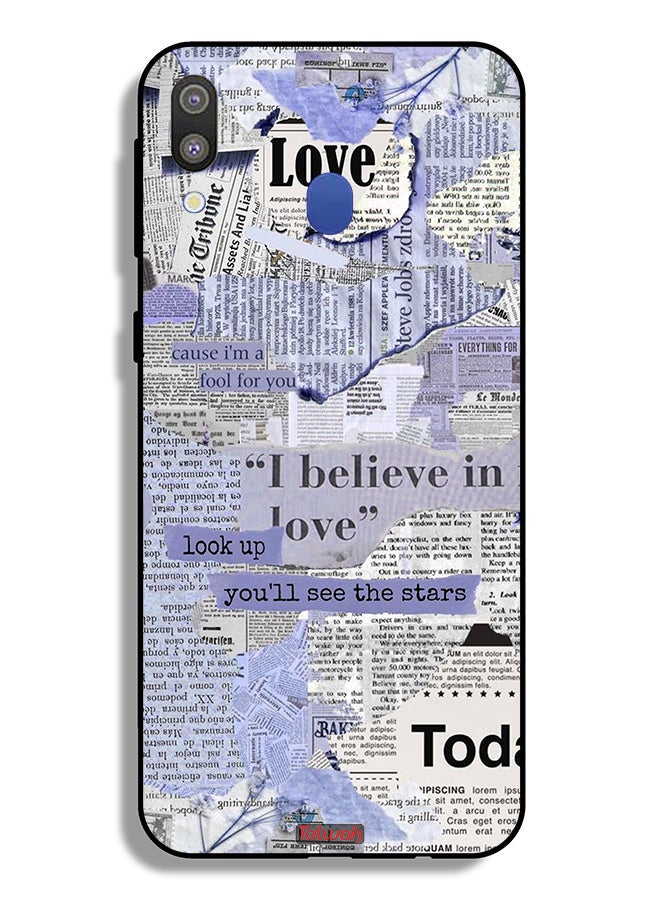 Tolwak Samsung Galaxy M20 Protective Case Cover Newspaper Pieces - Image 2