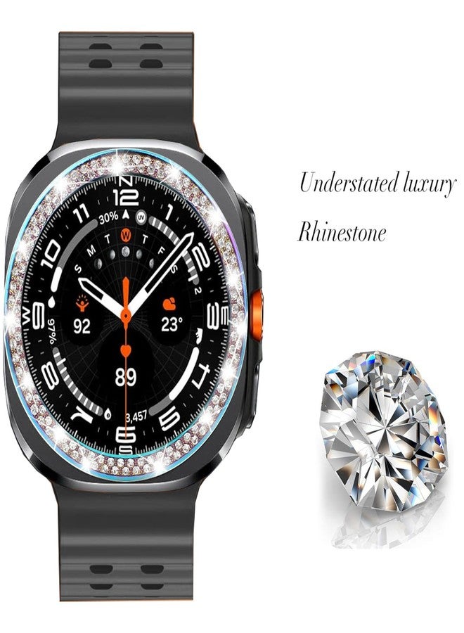 DEALELE Bezel Cover Compatible with Samsung Galaxy Watch Ultra 47mm (2025/2024) / 3 45mm, Bling Rhinestone Stainless Steel Metal Bezel Ring Adhesive Cover Anti Scratch Protector Accessory, Rainbow - Image 3