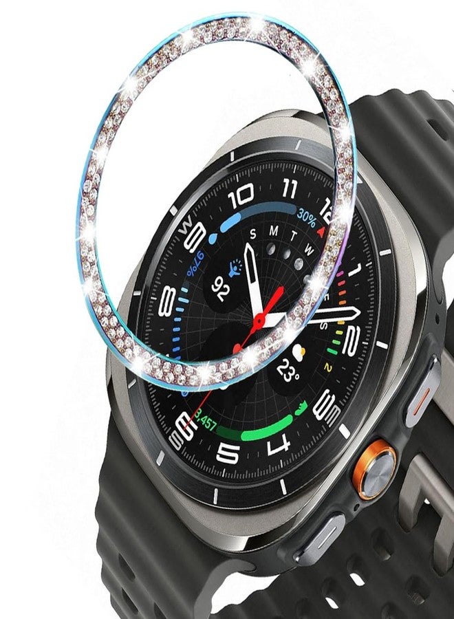 DEALELE Bezel Cover Compatible with Samsung Galaxy Watch Ultra 47mm (2025/2024) / 3 45mm, Bling Rhinestone Stainless Steel Metal Bezel Ring Adhesive Cover Anti Scratch Protector Accessory, Rainbow - Image 1