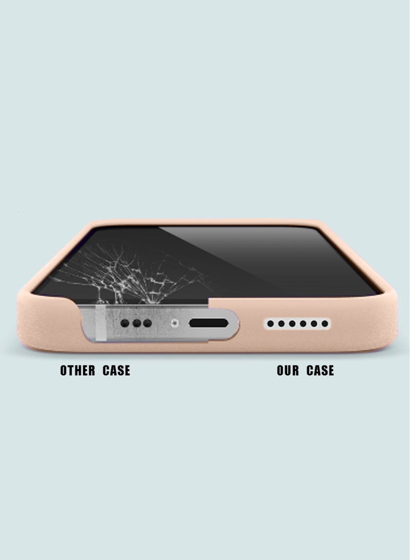 Techie غطاء خلفي من السيليكون الناعم الناعم MagSafe من Techie، بطانة داخلية من الألياف الدقيقة لهاتف Apple iPhone 15 Pro Max - وردي عاري - Image 4