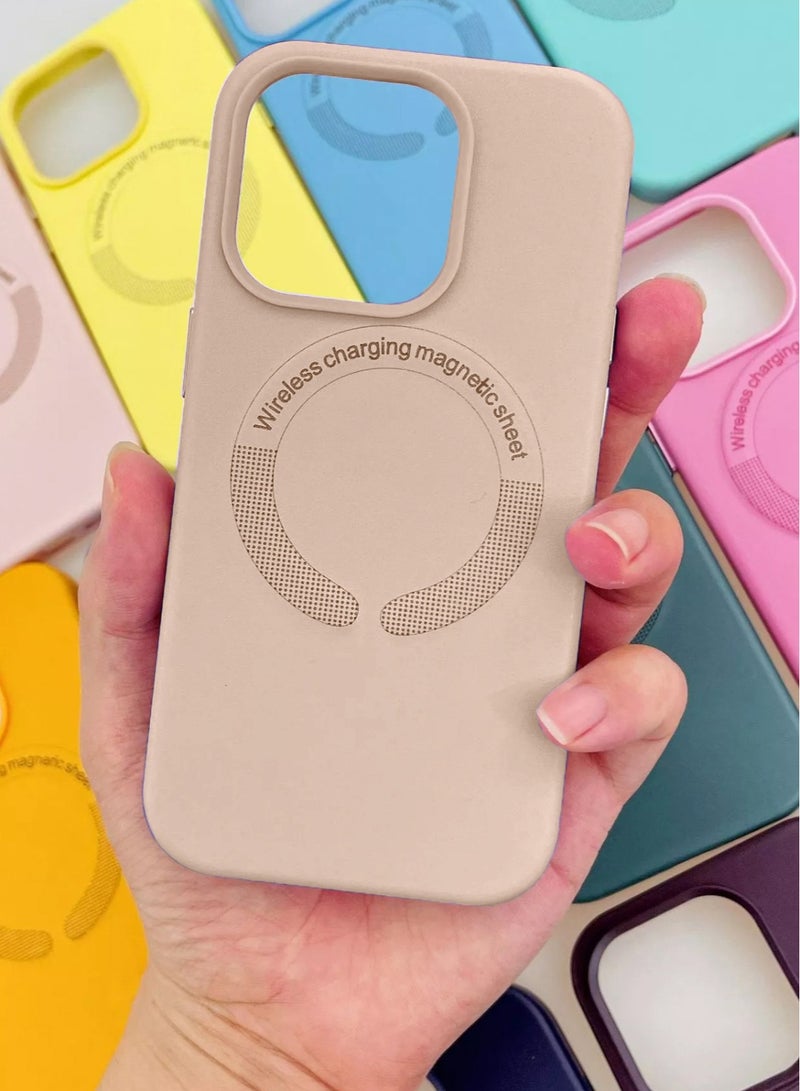 Techie غطاء خلفي من السيليكون الناعم الناعم MagSafe من Techie، بطانة داخلية من الألياف الدقيقة لهاتف Apple iPhone 15 Pro Max - وردي عاري - Image 5