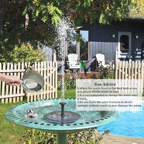 LAWOHO Solar Fountain Pump 1.5W Upgraded Submersible Solar Water Fountain Panel Kit for Bird Bath,Small Pond,Garden and Lawn - Image 2