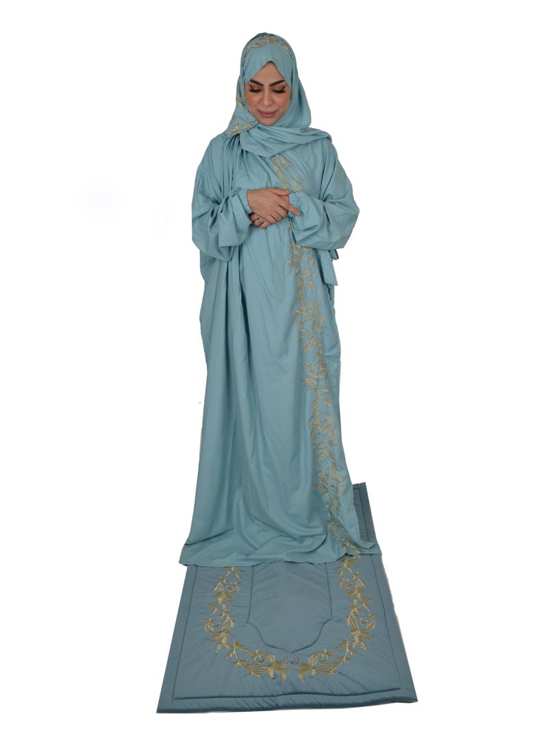 SD - Premium Prayer Mat Set With Prayer Dress Soft Cotton - Image 1