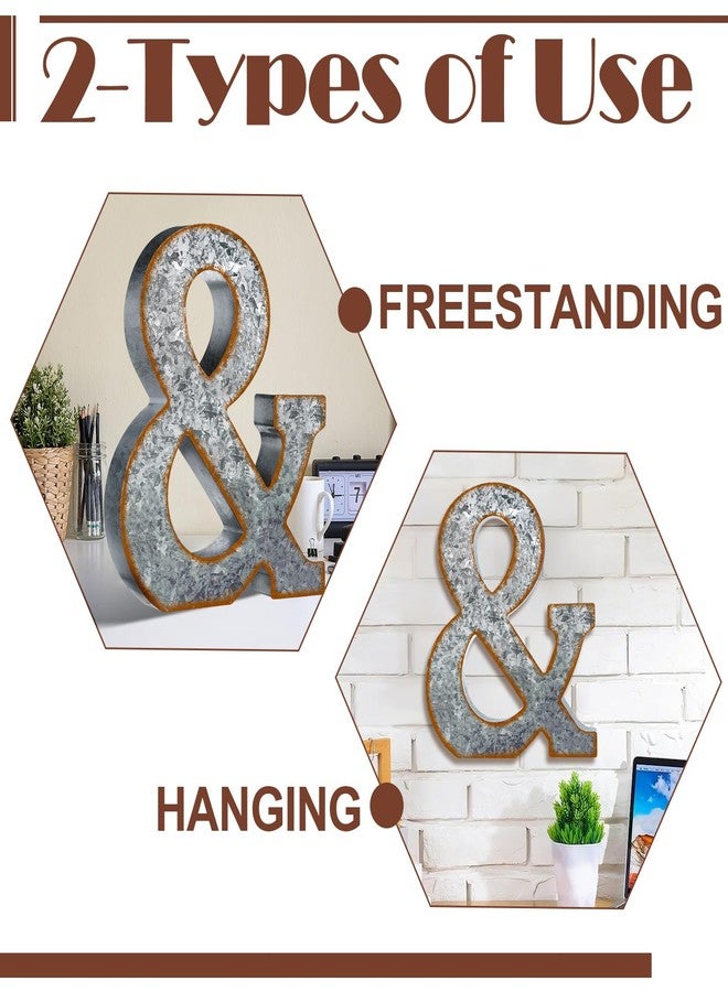 Yaocom 12" Metal & Letter Wall Decor Large Galvanized Letter 3D Signs Shelf Decoration Hanging or Freestanding Vintage Decor for Home Office Bookshelf Farmhouse Kitchen - Image 5