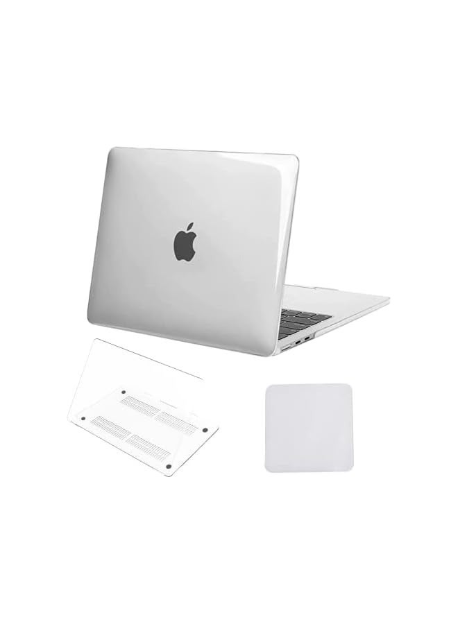 PROMASS Compatible with MacBook Air 13.6 inch Case 2024 2023 2022 Release M3 A3113 M2 A2681 with Liquid Retina Display Touch ID, Plastic Hard Shell Case Cover & Screen Polishing Cloth, Crystal Clear - Image 1