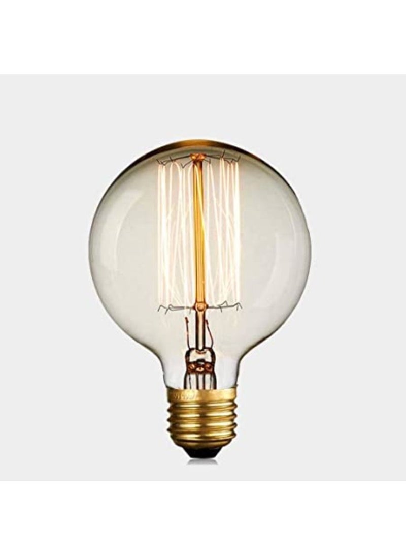QUESERA مصباح ضوء زخرفي كبير G80 220V 40W إيديسون دائري مصباح E27 مصباح رجعي لغرفة المعيشة والمطعم والدراسة وغرفة النوم والشرفة عبوة من 4 تصميم خط مستقيم - Image 3
