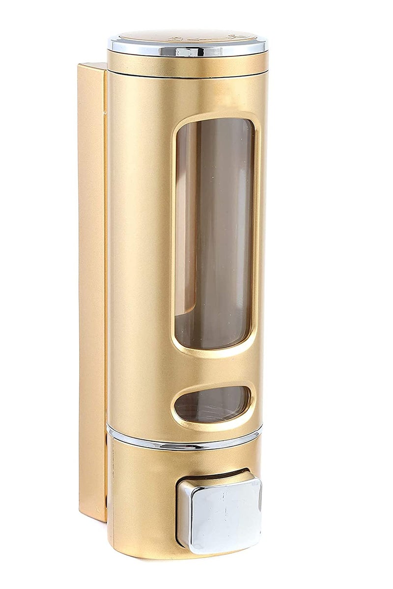 BATH GURU Wall Mounted Soap Shampoo Sanitizer Gel Liquid Soap Dispenser for Bathroom Kitchen ABS Plastic 400 Ml (3, Gold) - Image 3