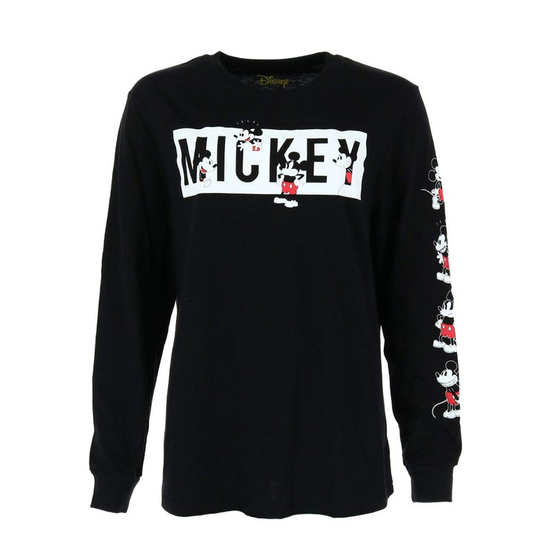 Jerry Leigh Disney Adult Many Mickey Long Sleeve Top, Large, Black - Image 1
