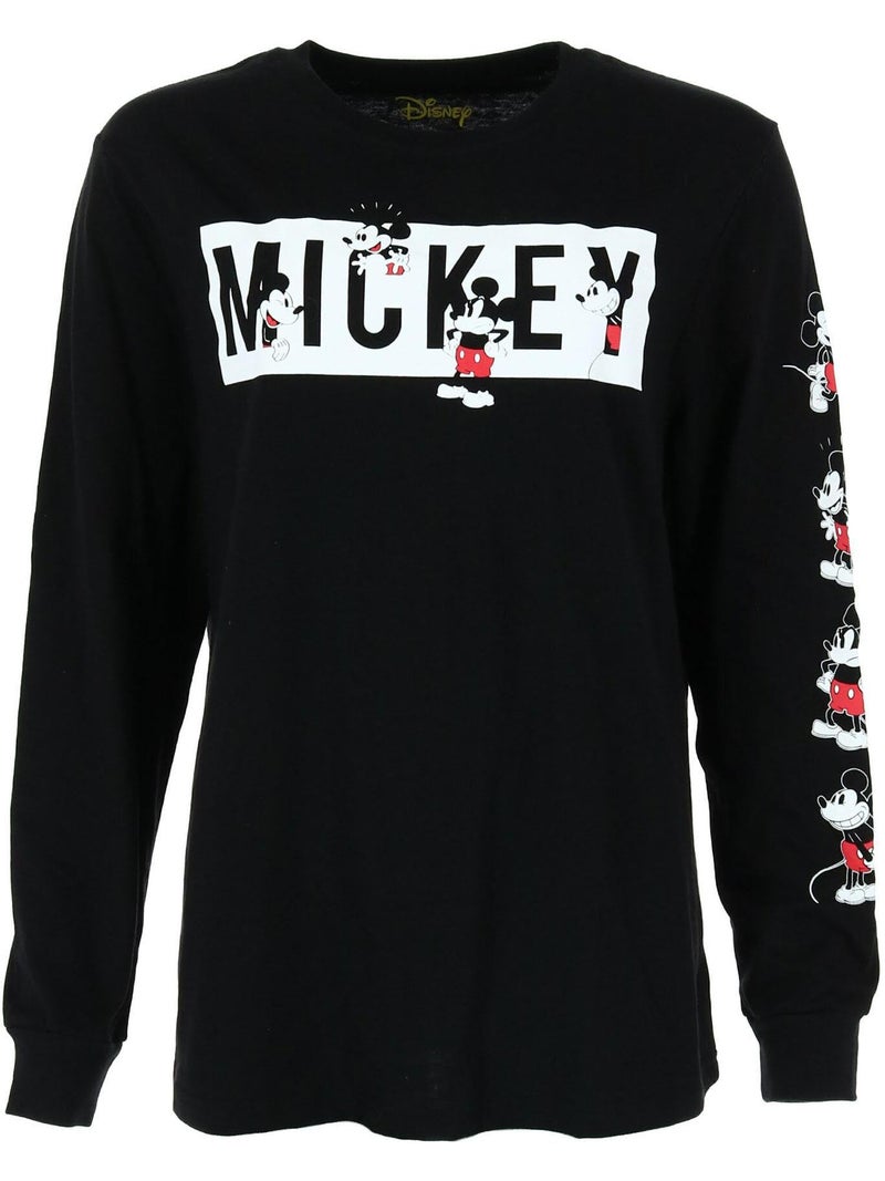 Jerry Leigh Disney Adult Many Mickey Long Sleeve Top, Large, Black - Image 3