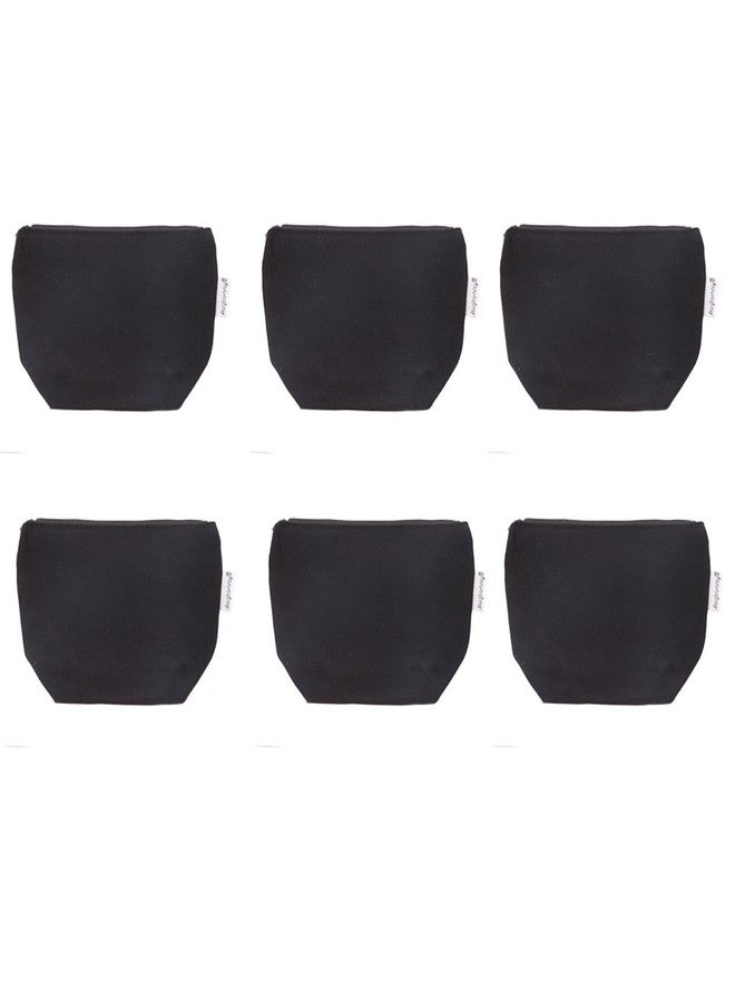 Augbunny 100% Cotton 12oz Canvas Zipper Cosmetic Makeup Jewlery Pouch Coin Cash Purse Change Holder 6-pack - Image 1