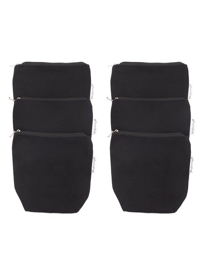 Augbunny 100% Cotton 12oz Canvas Zipper Cosmetic Makeup Jewlery Pouch Coin Cash Purse Change Holder 6-pack - Image 2