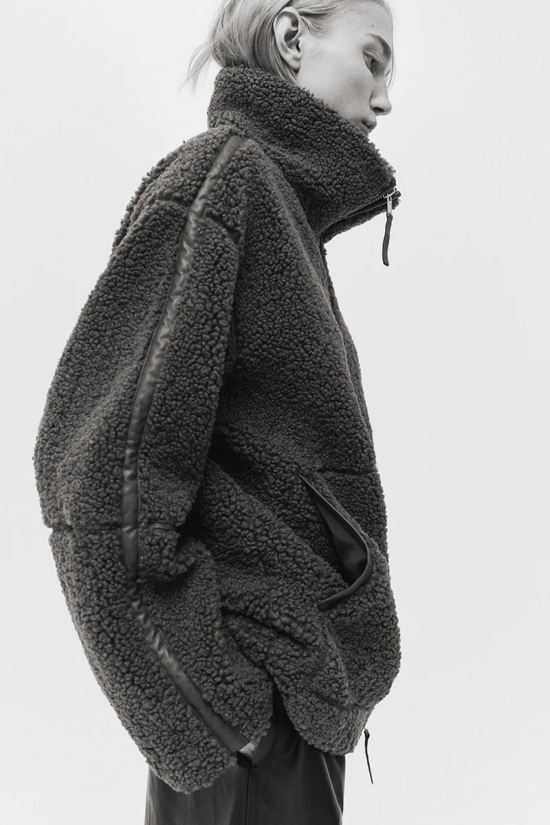 H&M Loose teddy jacket