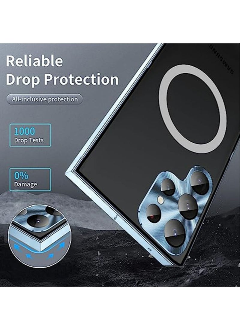 Samsung S23 Ultra 5G Metal Case Compatible with MagSafe Wireless Charger Translucent Shokproof Protective Back with Camera Lens Protection Magnetic Case Cover for Galaxy S23 Ultra 5G Accessories - Image 2