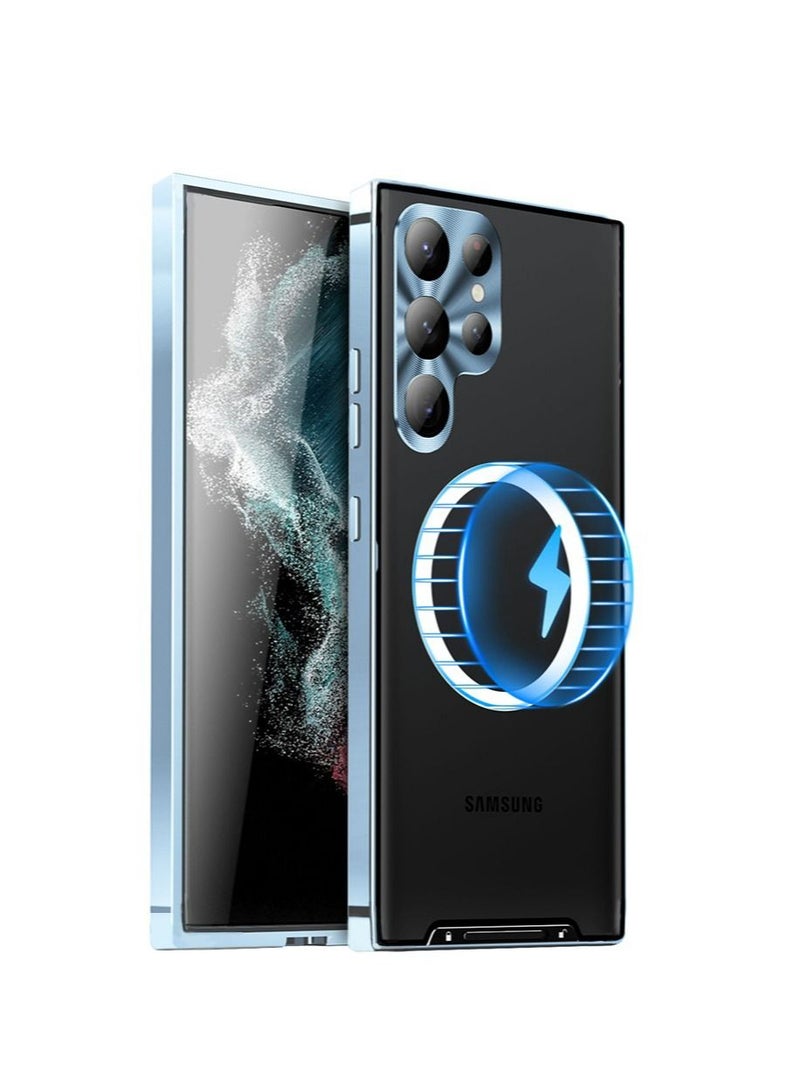 Samsung S23 Ultra 5G Metal Case Compatible with MagSafe Wireless Charger Translucent Shokproof Protective Back with Camera Lens Protection Magnetic Case Cover for Galaxy S23 Ultra 5G Accessories - Image 1