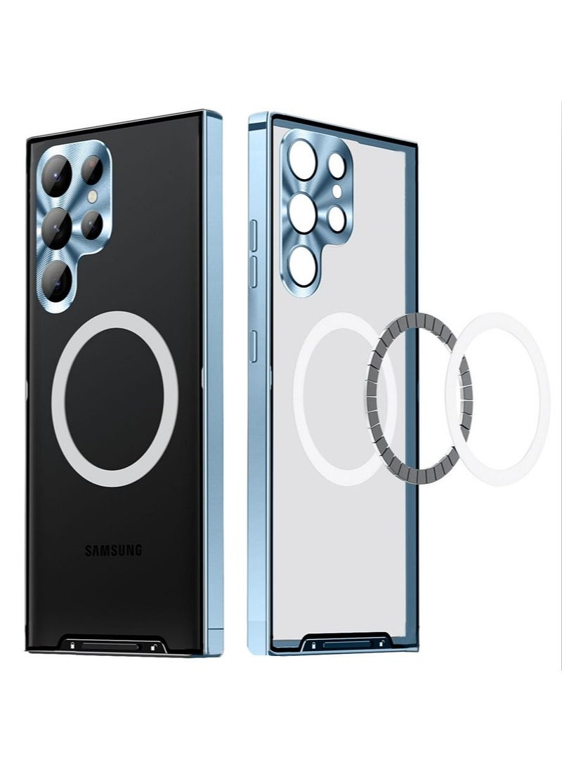 Samsung S23 Ultra 5G Metal Case Compatible with MagSafe Wireless Charger Translucent Shokproof Protective Back with Camera Lens Protection Magnetic Case Cover for Galaxy S23 Ultra 5G Accessories - Image 5